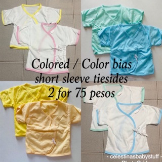 Colored newborn baby short sleeves tieside / tiesides