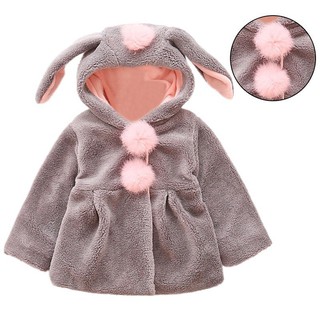 Toddler Baby Girls Cute 3D Rabbit Ear Coats Outerwear Tops