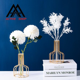 <24h delivery> Nordic Iron Gold Hydroponic Vase Desktop Decoration Flower Jardiniere