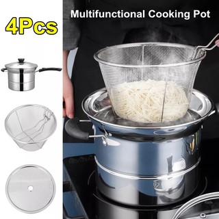 KoreaMultifunction Pasta Pot Stainless Steel soup Pan steamer Fryer Pasta home Induction cooker
