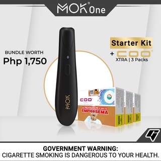 MOK One Heat-Not-Burn Device (Black) + COO 3 Packs of Heat-Not-Burn Sticks (XTRA)