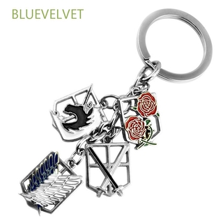 BLUEVELVET Anime Keychain Metal Key Chain Attack on Titan Key Rings Cartoon Badge Car Keys Accessories Pendant/Multicolor