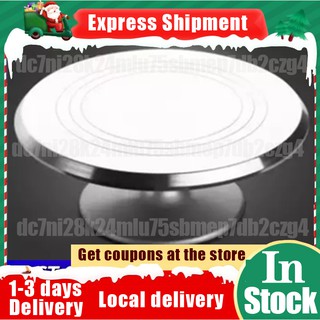 【with warranty+Local delivery】12 inch Aluminum Alloy Cake Turntable Revolving Stand Non-Slip