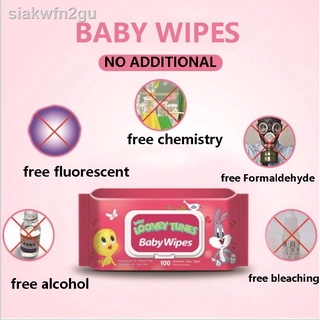 Tiktok recommendation❂₪5pcs Baby Wipes 60 pulls BABY WIPES WITH LID LOONEY TUNES