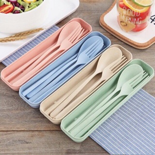 3 in 1 Spoon Fork & Chopstick Set with Organizer Box