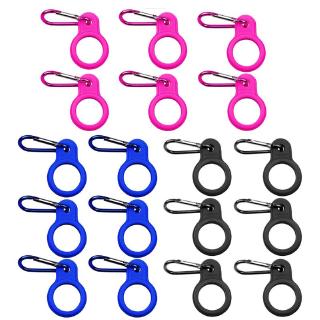 RUN* 6pcs Silicone Water Bottle Carrier Hiking Bottle Holder Clip Hook with Carabiner