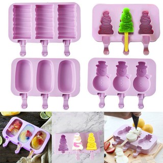 1ce Cream Mold Makers Silicone DIY Ice Lolly Bar Freezer Moulds