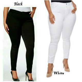 Pluz size white and black stretchable midwais