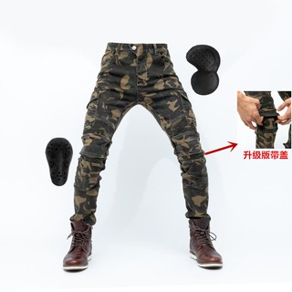 komine Summer camouflage Motorcycle Jeans Camouflage 06 Hockey Pants Four Seasons Racing Pants Riding Pants Straight Pants Send Protective Gear