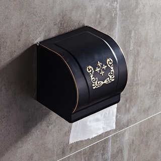 Black/White Toilet Paper Holder Wall Mounted Waterproof Roll Paper Tissue Box Brass Bathroom
