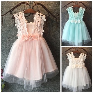 Baby Girls Princess Lace Tulle Flower Fancy Gown Formal