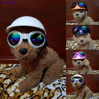 GHJ09.14۩✶Pet Safety Helmet Dog Cat Headgear Shades Goggles