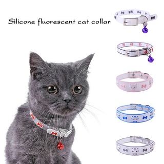 Glowing Dog Cat Collar Anti-Loss Fluorescent Silicone Cat Collar Necklace Dog Neck Ring Cat Dog Accessories