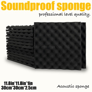 (cod)6/12pcs Acoustic sponge Studio foam Sound insulation cotton wall sound-absorbing board KTV recording studio bedroom