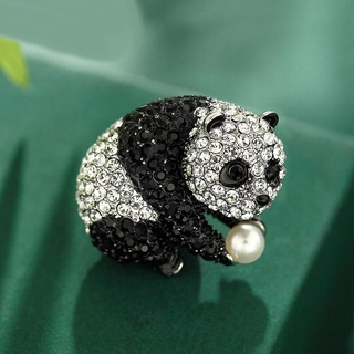 Panda Rhinestone Brooch Fashion Crystal Brooches For Women Costume Clothes Pin Jewelry Pins And Brooches Gift