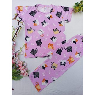Terno Pajama Kids Cute Cats Prints