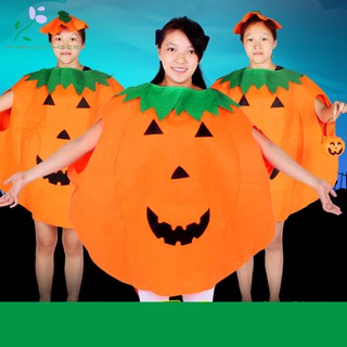 Cute Halloween Pumpkin Dress for Kids Adults Game Performance Costume Party Cosplay Clothing (5)