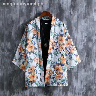 ♘☑Japanese retro Ukiyo Dragon Robe, Chinese style improved Han element kimono, Daopao cardigan, loose coat, feather knitted man (2)