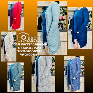 30052 CARDIGAN WITH POCKET (3 PCS PRE PACKED)