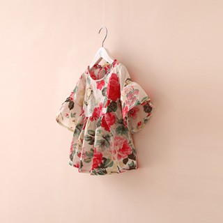 Cotton Dress Summer Flower Children Clothes Baby Girl Dress (2)