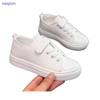 Children s white shoes boys and girls canvas shoes summer breathable student performance board shoes soft bottom non-sli