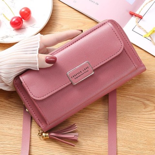 Mumu #1048 New Fashion Leather Phone Wallet Cute Wallets With Sling For Women Card Holder