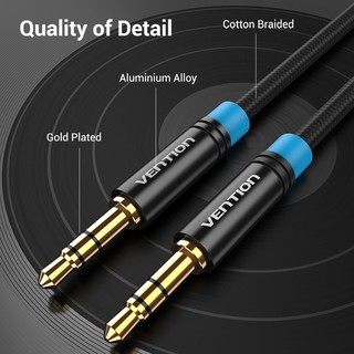 Vention Aux cable 3.5mm Audio Cable 3.5 mm Jack Male to Male Aux Cable P350AC Black Braided