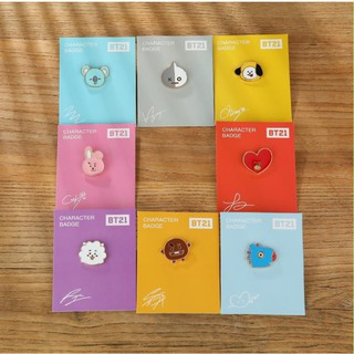 BTS BT21 Character Cute Metal Badge Brooch Pin for T-Shirt Hat Backpack