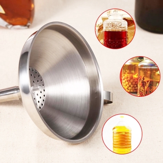Stainless Steel Funnel Kitchen Oil Liquid Funnel Metal Funnel with Detachable Filter Wide Mouth Funnel for Canning Kitchen Tools