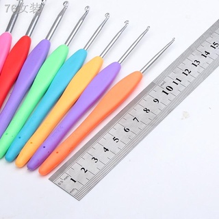 ✶✧Knitting Tool Crochet Tool Alumina Silicone Soft Handle Candy Color Wool Crochet Suit Wear-resista