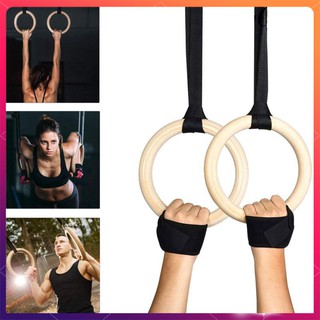 Russian birch Wooden 28mm Gymnastic Rings Gymnastics Fitness Exercise Rings Adjustable Crossfit