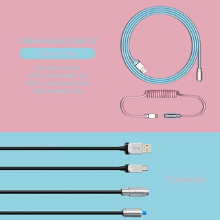 Akko Retractable Coiled Avaitor Cable, USB Type-C Extension Cord, Coiling Spring Sprial Cable for Mechanical Keyboard (8)