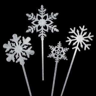 ✨ Ready Stock ✨4Pcs/set Frozen Snowflake Cake Toppers 2021 Party Supplies (9)