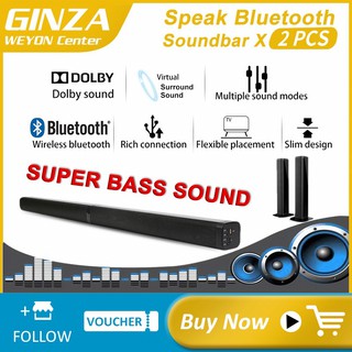 (2 PCS)Bluetooth Soundbar Stereo Speakers Hifi Home Theater AUX-TF-USB OPTICAL-COAXIAL Radio Column