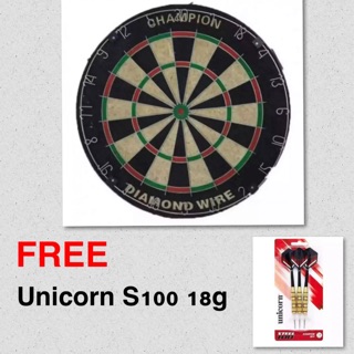 Champion Dartboard with S100 Unicorn Pin