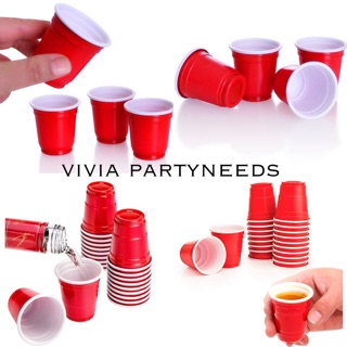 50pcs Mini Size Plastic Red Cup Extra strong