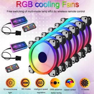 RGB LED Quiet Computer Case PC Cooling Fan 120mm with Control Remote✨