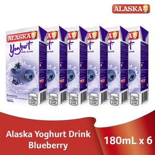 Alaska Yoghurt Blueberry Milk Drink 180ml, Pack of 6