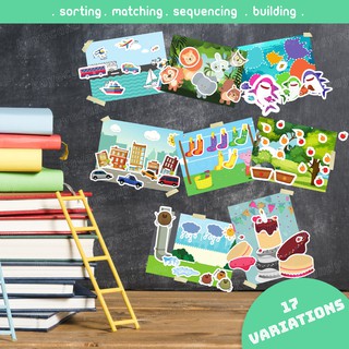 Preschool/Homeschool Busy Book, Laminated Educational Activity Worksheets, Learning Binder