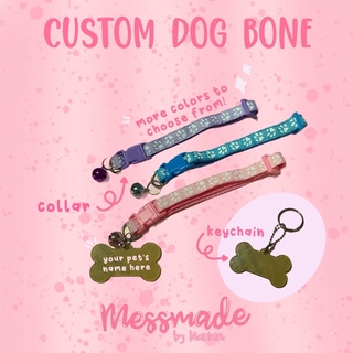 Pet keychain Dog Tag | Dog Bone Dog's name with bell