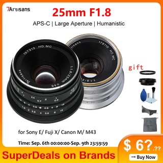 7artisans 25mm/F1.8 APS-C Prime Manual Focus Humanistic Portrait Lens for Sony E Canon EOS-M Micro4/