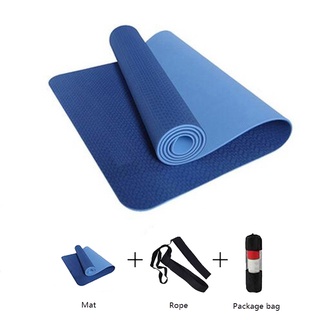 ◊℡❡6mm TPE Yoga Mat No-slip 183*61cm Sports Mat For Fitness Pilates Gym Colchonete Mat 183*61*0.6cm