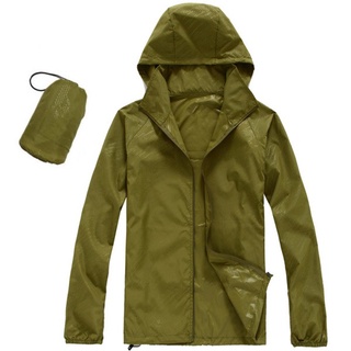 【sale】 Men Women Quick Dry Hiking Jacket Waterproof UPF30 Sun & UV Protection Coat army green