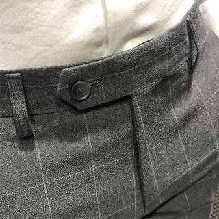 ⊕▣【28 to 34 Waistline】Men's slim fit mens British style Korean slacks for men checkered casual pants business formal (8)