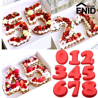 Es 0/1/2/3/4/5/6/7/8 Large Silicone Number DIY Cake Mould Birthday Baking Mold Tool