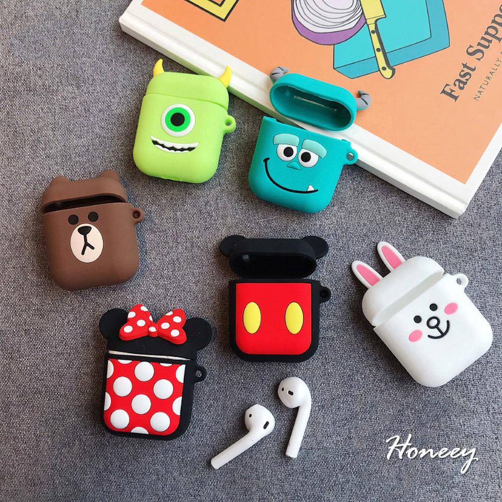 Disney Mickey Bigeye Monster Bunny Airpods Case Bluetooth Wireless Earphone Soft Silicone Case for Airpods 1/2/pro Protective Cover (1)