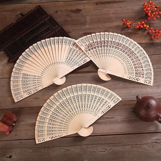 fan∈✟HOT Chinese Style Hand Held Fan Folding Party Wedding Decor Wooden Hollow Scented