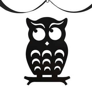 Staring Owl Cute Cast Iron Animal Black Paper Towel Holder, Wall-Mount Bath Tissue Toilet Roll Jewel (1)