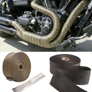 ☾♥✨ CAR Incombustible Turbo MANIFOLD HEAT EXHAUST WRAP TAPE THERMAL STAINLESS TIES Elec