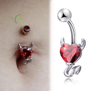 ✅COD 1 Pcs Navel Belly Button Ring Glitter Love Heart Decor Piercing Jewelry Navel Nail @PH